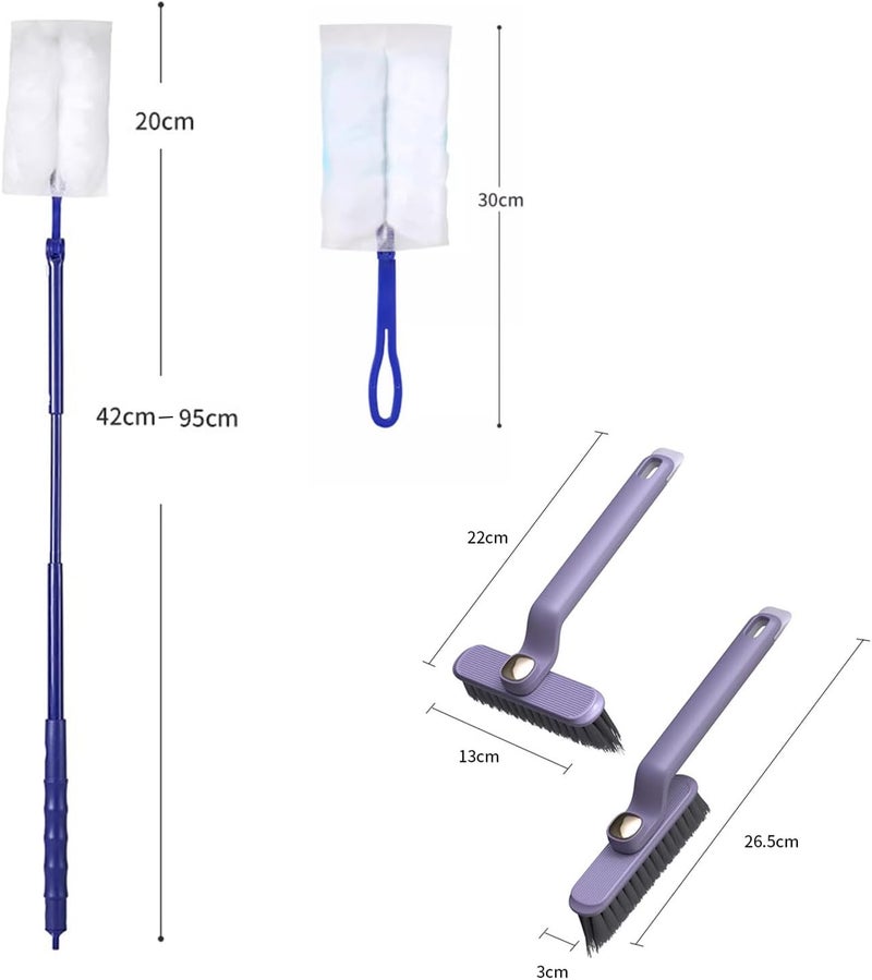 HRJZF 44 pcs Duster Refills for Swiffer Dusters, 40 Count Disposable Duster Refill Heavy Duty Dusters Refills Replacement Head 1 Long-Handled Brush and 2 Short-Handled Brushes, with 1 Cleaning Brush - Image 2